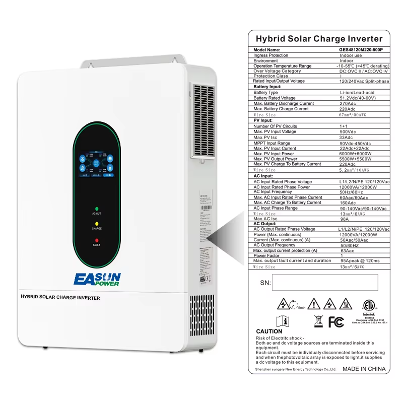 EASUN POWER 12000W 12KW 120V/1 - Charge Controller Solar incelemesi ve fiyatı