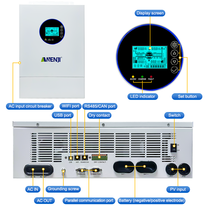 ANENJI 12KW Bölünmüş Faz Hibri - Charge Controller Solar incelemesi ve fiyatı